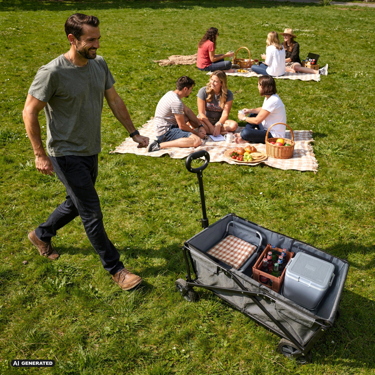 Faltbarer Bollerwagen 90L | robust, leicht & platzsparend