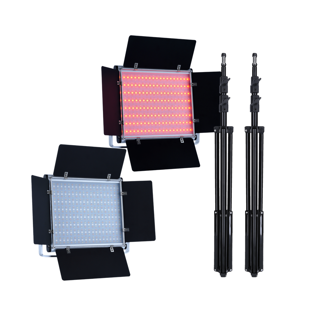 Bundle 2x LUMIS LED-Panel 600 RGB inkl. Lampenstative