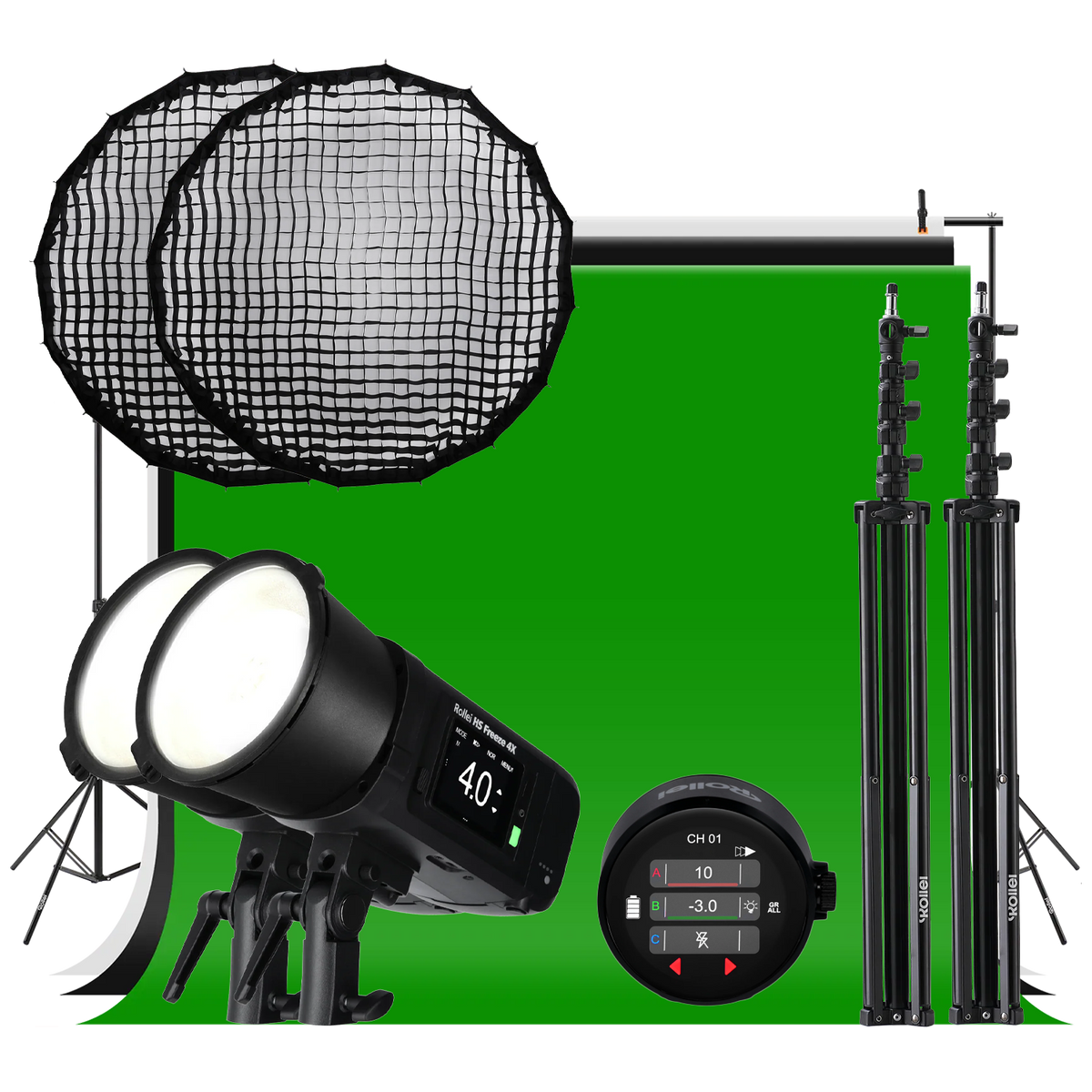 Studio Bundle HS Freeze 4X – Komplettset mit Softbox, Stativ & Funksender