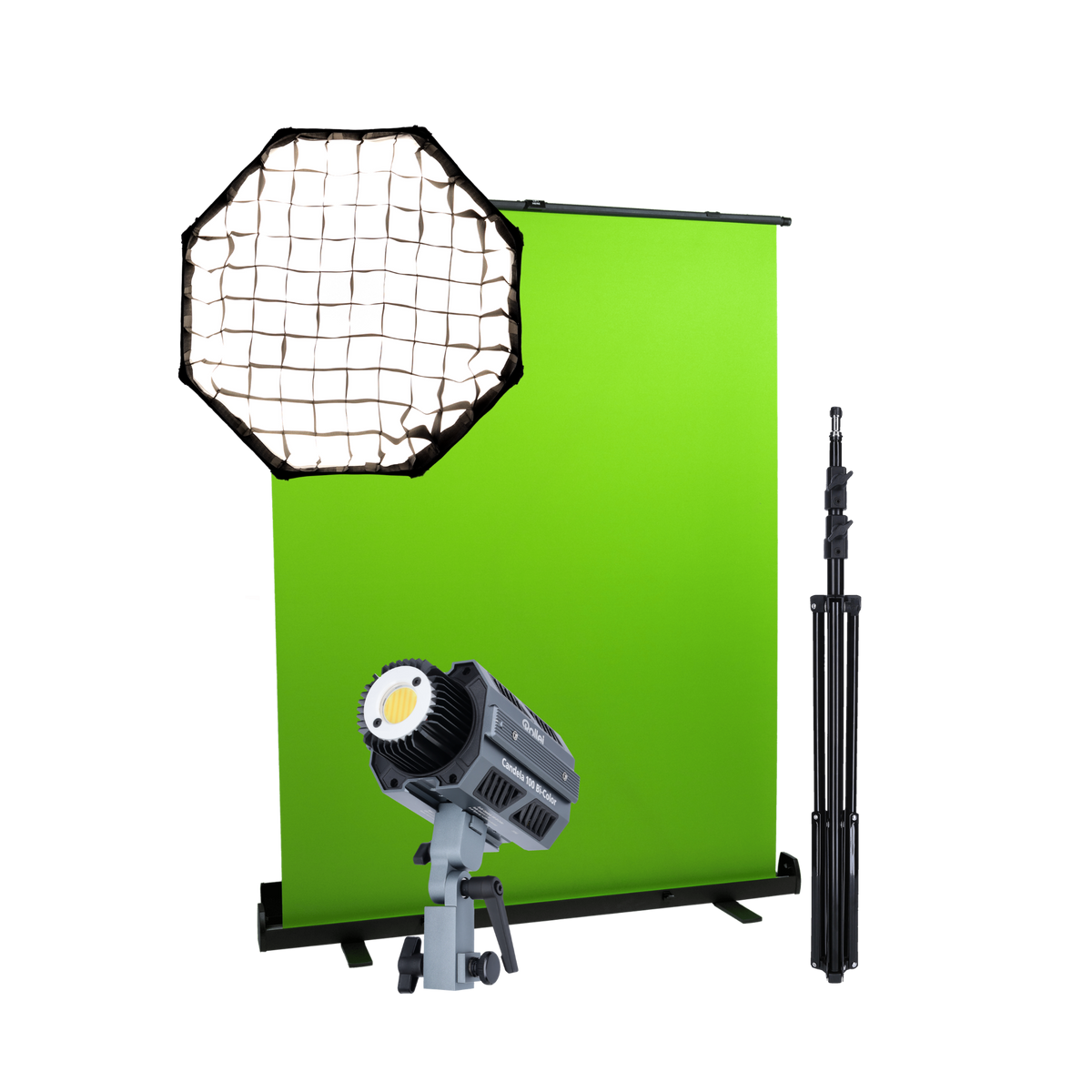 Video Streaming Bundle | Candela 100 Bi-Color | Softbox | Hintergrund | Stativ