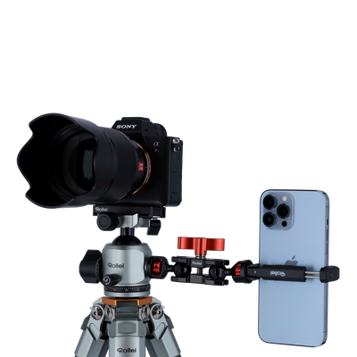 Smartphone Holder for Tripod Center Column | Wide Clamping Range 6.5-8.5 cm
