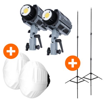Bundle Kit 2x Candela 100 Bi-Color + 2x Balloon Softbox 65cm + 2x Stativ 190cm
