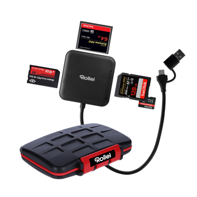 Bundle 4-in-1 Kartenlesegerät + Case | SD, CF, MS & microSD