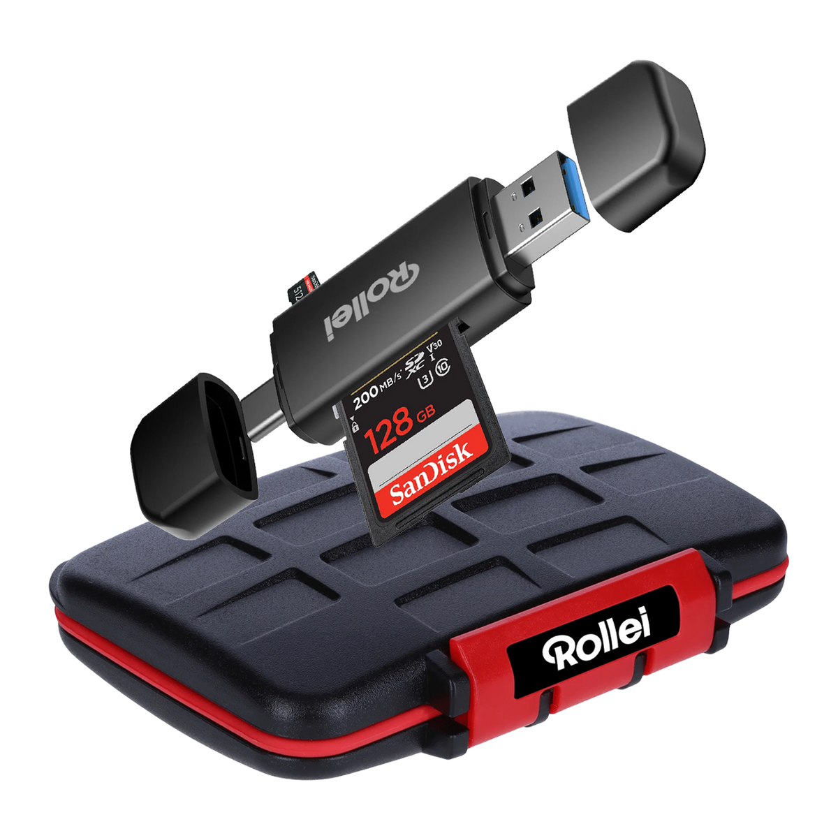Bundle 2-in-1 Kartenlesegerät + Case | Micro-SD & SD