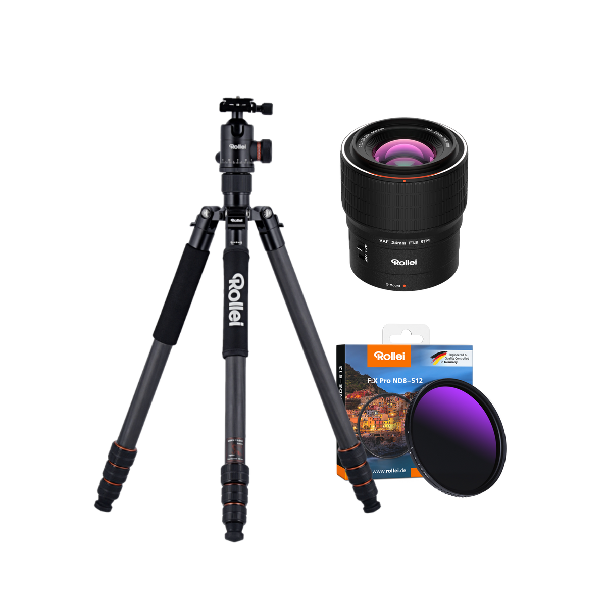 Fotografie Starter Bundle | C6i Carbon Stativ + Rollei Objektiv + ND-Filter