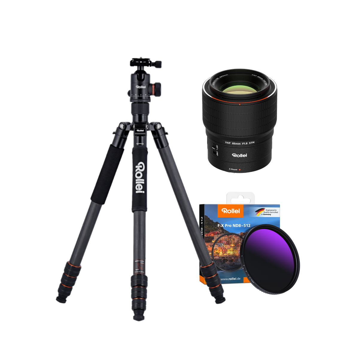 Fotografie Starter Bundle | C6i Carbon Stativ + Rollei Objektiv + ND-Filter