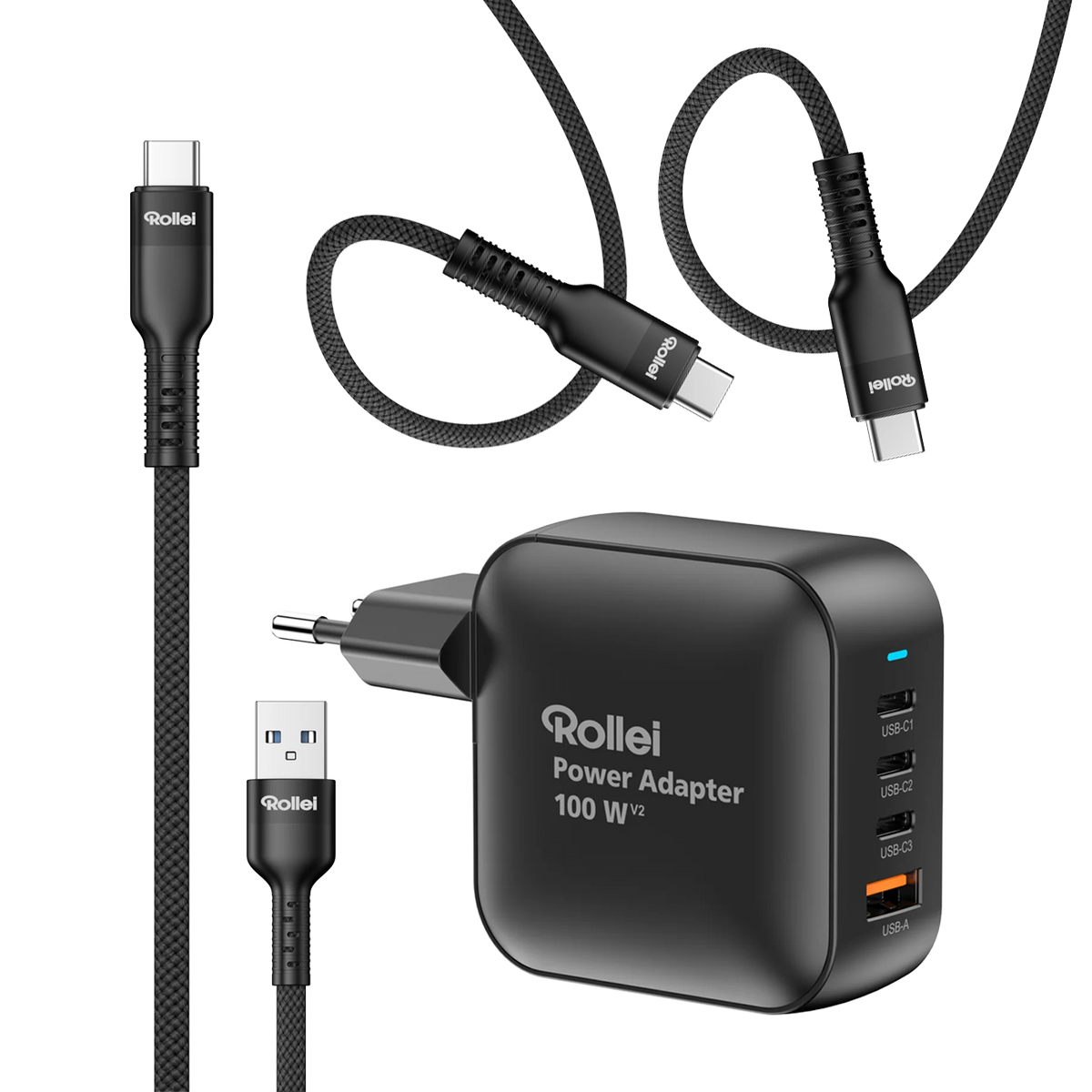 Bundle Power Adapter | 100 Watt | inkl. 3x USB-C & 1x USB-A Kabel