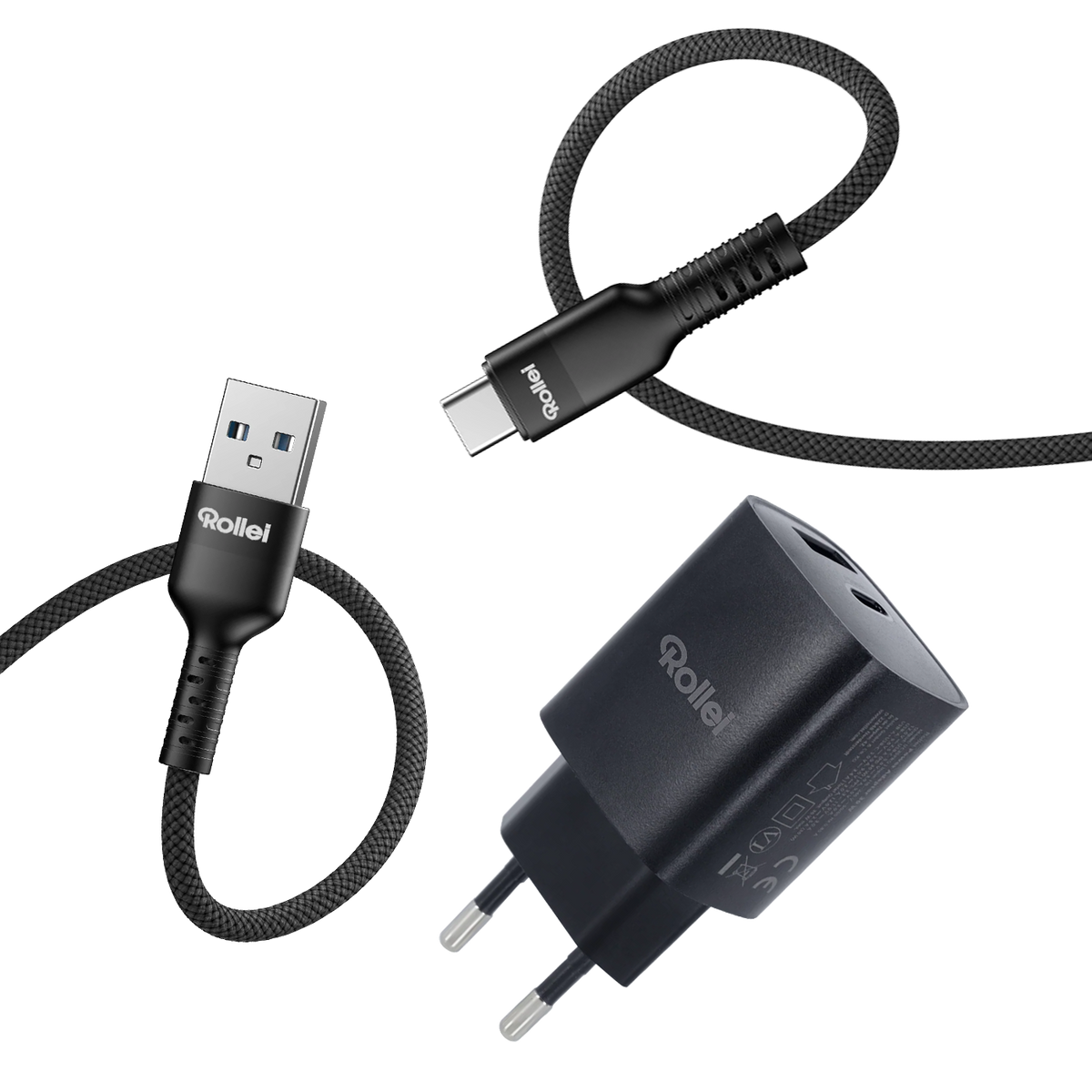 Bundle Schnellladegerät 30 W inkl. 1x USB-C und 1x USB-A Kabel