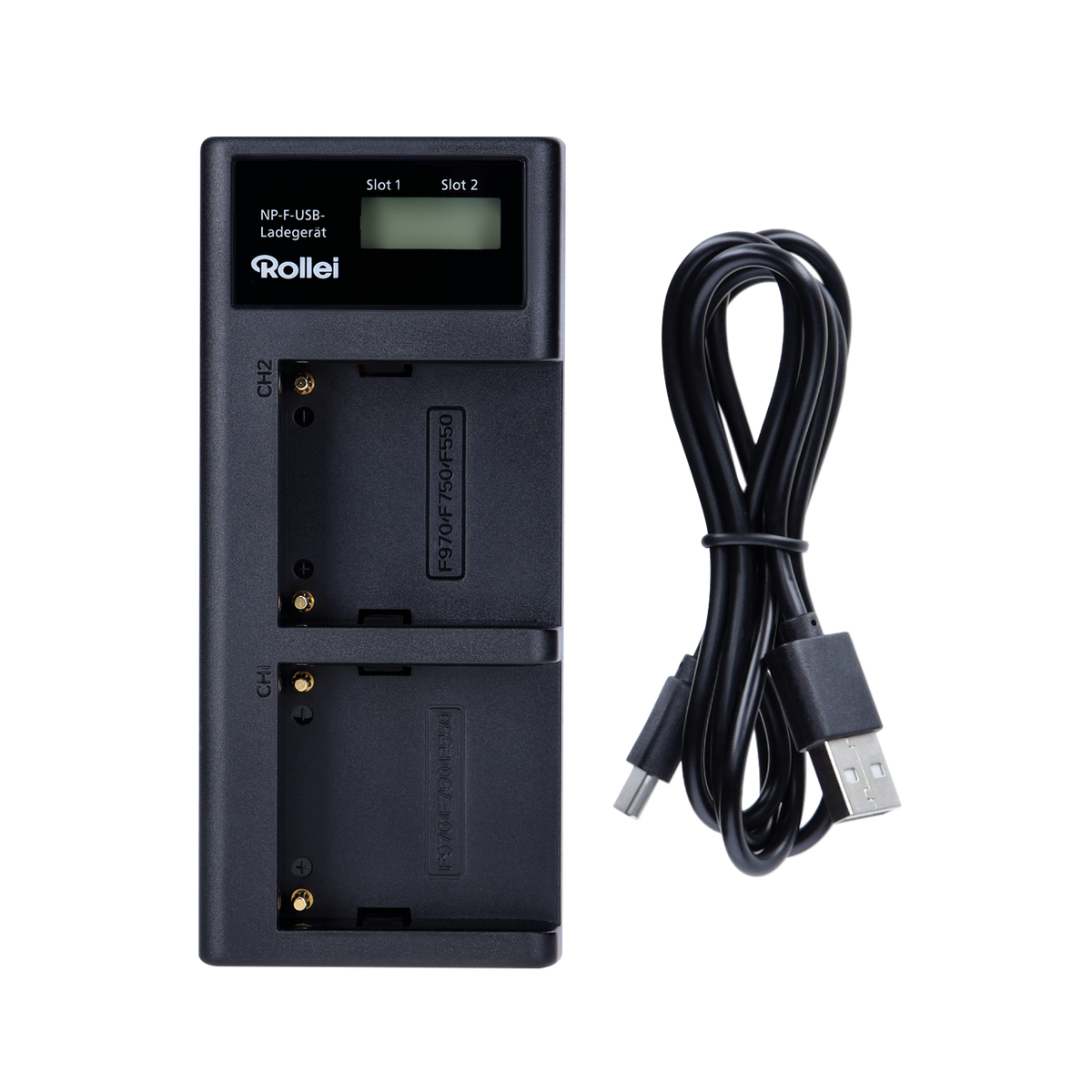 Bundle Ladestation inkl. 2x NP-F Akku mit USB-C | versch. Kapazitäten
