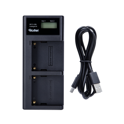 Bundle Ladestation inkl. 2x NP-F Akku mit USB-C | versch. Kapazitäten