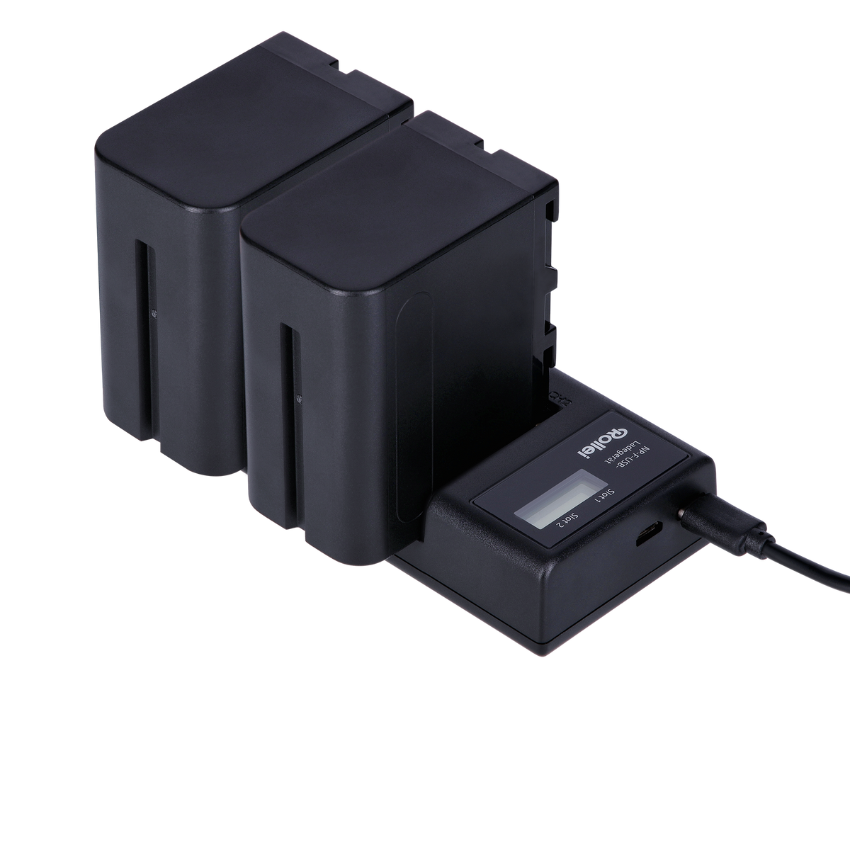 Bundle Ladestation inkl. 2x NP-F Akku mit USB-C | versch. Kapazitäten