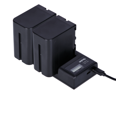 Bundle Ladestation inkl. 2x NP-F Akku mit USB-C | versch. Kapazitäten